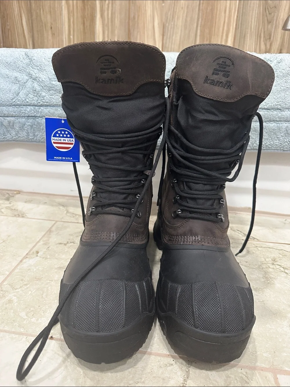 Kamik Men's Cody Dark Brown and Black Waterproof Winter Boots